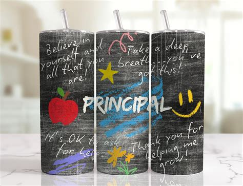 Principal Tumbler Wrap Png Sublimation Design For 20 Oz Skinny