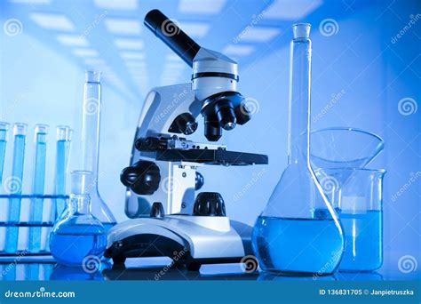 Laboratory Equipment, Lots of Glass Filled Stock Image - Image of fluid ...