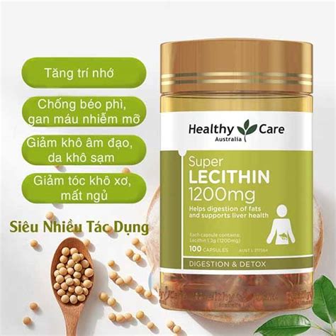 Healthy Care Super Lecithin 1200mg Mầm đậu Nành 100v Úc