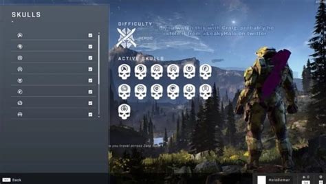 Halo Infinite Main Menu Campaign Skulls Leak The Tech Game