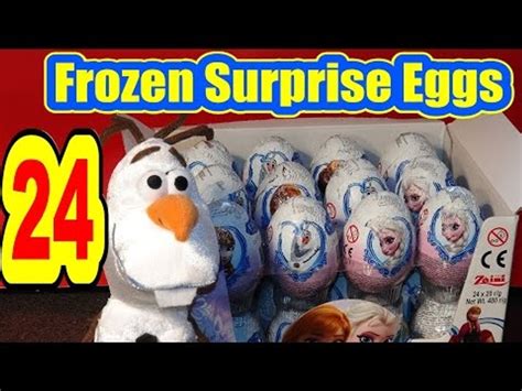 24 Surprise Eggs Unboxing From Disney Frozen With Olaf Queen Elsa