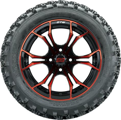 Gtw Spyder 14 Redblack Wheel On 23x10 14 23 Rogue All Terrain Tire