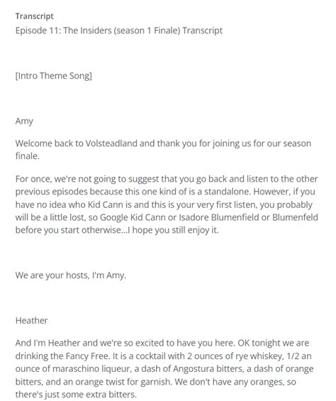 Transcripts – Collected Sounds Media Productions