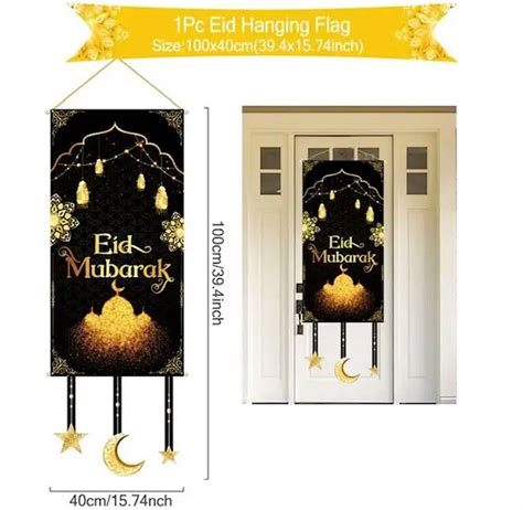 Eid Mubarak Decoratie Vlag Ramadan Voor Thuis Deur Islamitische