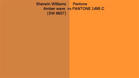 Sherwin Williams Amber Wave Sw 6657 Vs Pantone 1495 C Side By Side