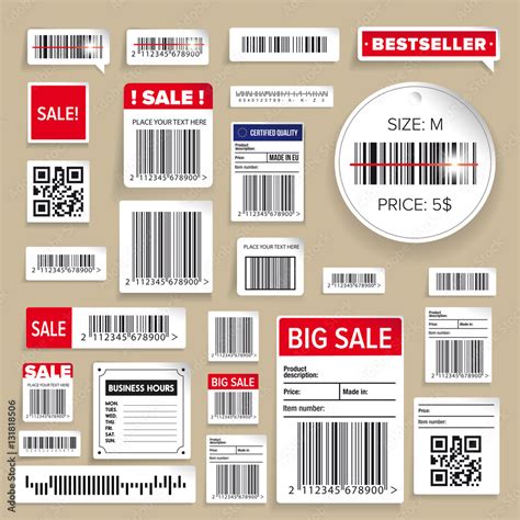 Barcode Packaging business Labels Stock Vector | Adobe Stock