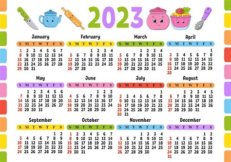 Premium Vector | Calendar for 2023 with a cute character fun and bright ...