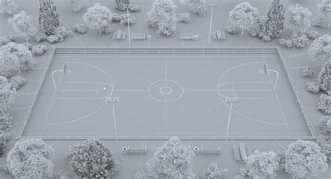 Outdoor Basketball Court Model - TurboSquid 1273370