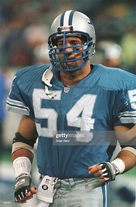 Linebacker Chris Spielman Of The Detroit Lions Jogs Off The Field