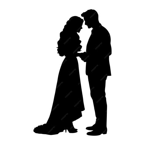 Premium Vector Man Proposing To Woman Silhouette On White