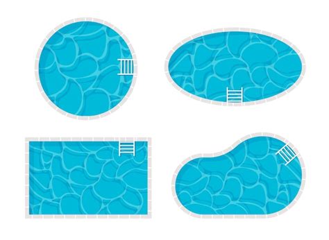 Premium Vector Set Of Different Swimming Pools Top View Rectangular