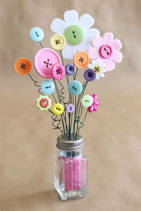 How To Make A Button Bouquet In A Salt Pepper Shaker Button