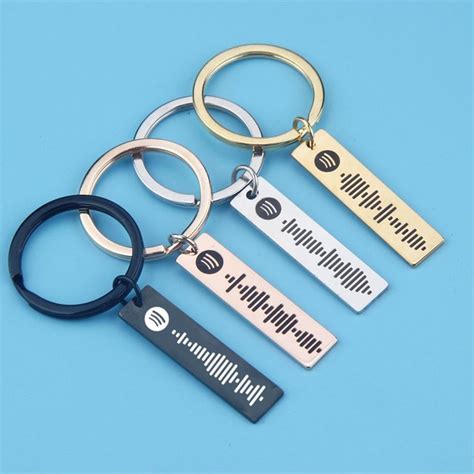 Personalized Music Spotify Scan Code Keychain For Women Men Stainless