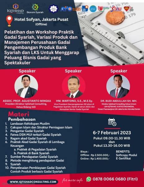 Iqtishad Consulting Pelatihan Dan Workshop Praktik Gadai Syariah