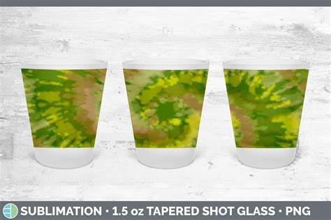 Yellow Tie Dye Shot Glass Sublimation Shot Glass Oz Tapered By