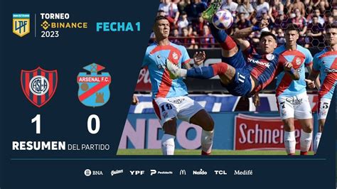 Torneobinance Fecha 1 Resumen De San Lorenzo Arsenal Youtube