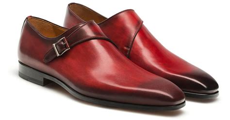 Magnanni Leather Efren Monk Strap Dress Shoe In Red For Men Lyst