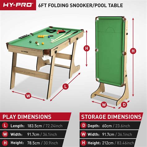 Hy Pro 6ft Folding Snooker And Pool Table Hy Pro Sports