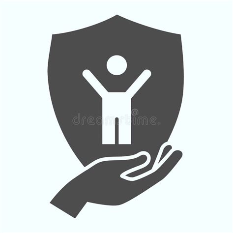 Child Protection Flat Icon Baby In Shield Vector Illustration Isolated