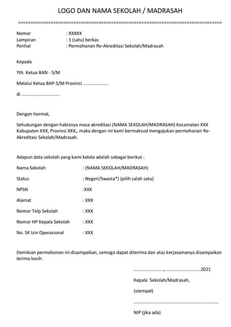 Detail Contoh Surat Akreditasi Sekolah Koleksi Nomer