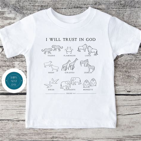 I Will Trust In God Noahs Ark Baby Onesie Trust God Kids Tshirt Baby