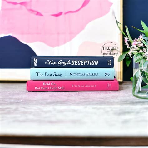 Navy Blue & Pink Shelf Decor, Decorative Book Stack, Navy Blue Home ...