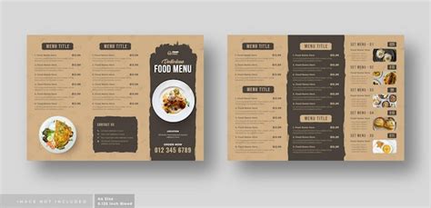 Premium Vector Food Menu Trifold Brochure For Restaurant