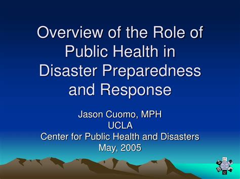 Ppt Overview Of The Role Of Public Health In Disaster Preparedness