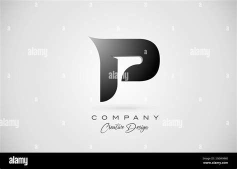 Alphabet Letter P Logo Icon In Black Gradient Creative Design For