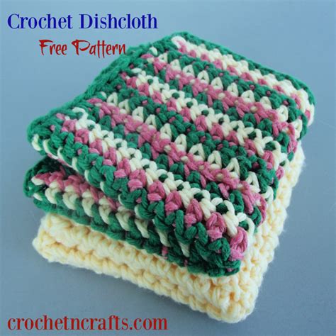 Beginner Crochet Dishcloth Pattern With Striped Option Crochet Pattern Bonanza