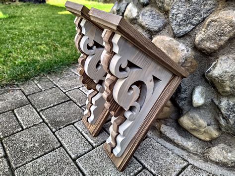 Wood Corbels Diy Wood Shelf Brackets Solid Wood Shelves Porch