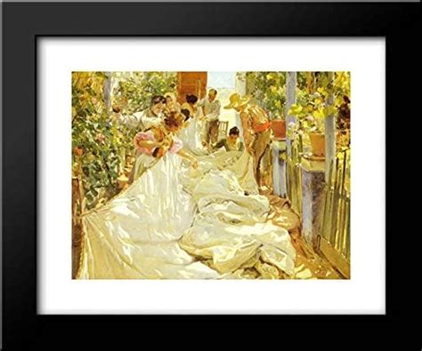 Sewing The Sail 24x20 Framed Art Print By Joaquin Sorolla Y