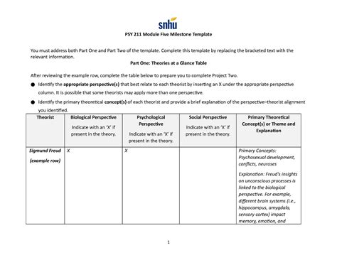 PSY 211 Module Five Milestone Complete This Template By Replacing The