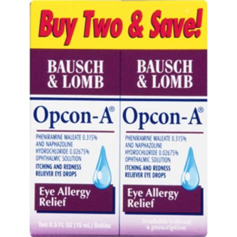 Opcon A Bausch Lomb Eye Allergy Relief Eye Drops