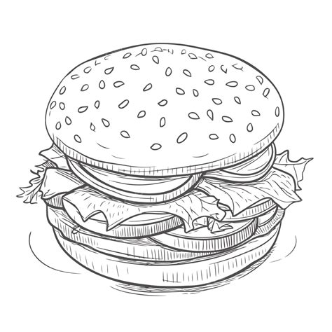 Plain Hamburger Clip Art Black And White