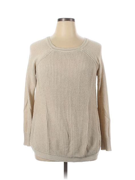 Rd Style Color Block Solid Tan Ivory Pullover Sweater Size Xl Off