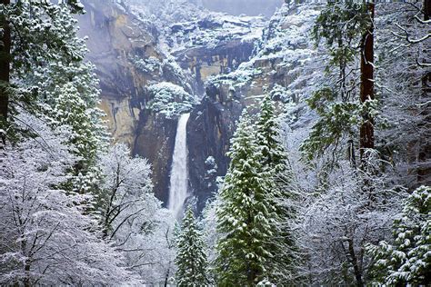 Snow on Lower Yosemite Falls Photograph by Gregory Scott - Fine Art America