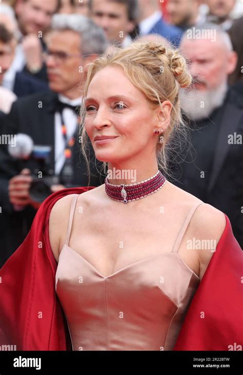 Cannes, France, 16th May, 2023. Uma Thurman on the red carpet at the ...