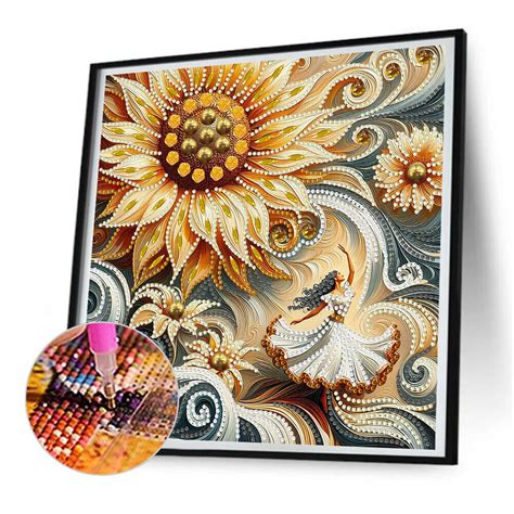 Au D Diy Partial Special Shaped Drill Diamond Painting Kit Flowers