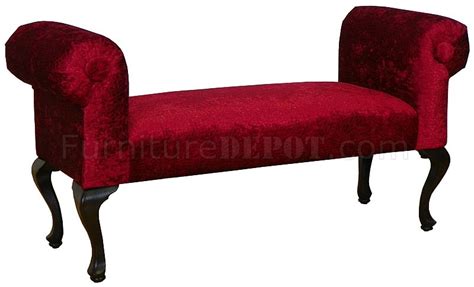 Red Fabric Elegant Traditional Bench