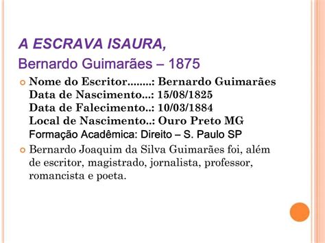 PPT A ESCRAVA ISAURA Bernardo Guimar Es 1875 PowerPoint Presentation