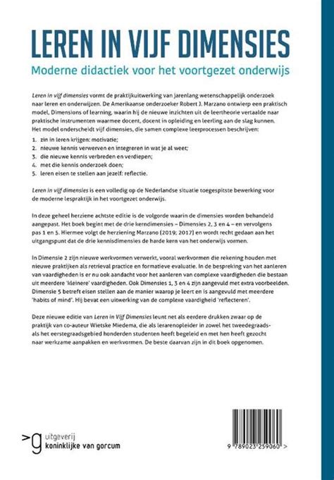 Leren In Vijf Dimensies Wietske Miedema Robert Marzano Boek