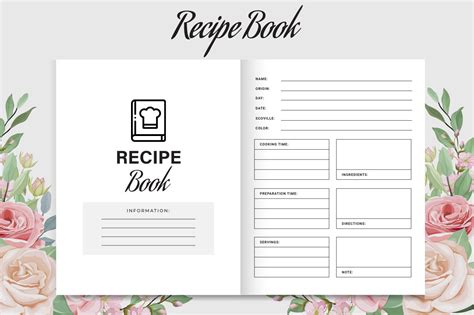 Recipe Book Logbook Design Kdp Interior Graphic By Printile Creative