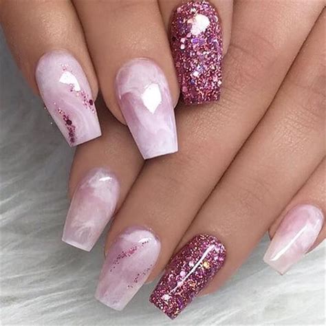 Marble Pink Love It Pink Sparkle Nails Pink Nails Coffin Nails Designs