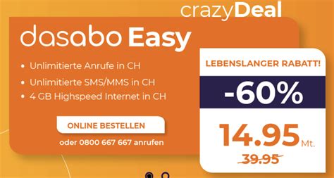 Neues Handy Abo Das Abo Easy zum Einführungspreis von CHF 14 95