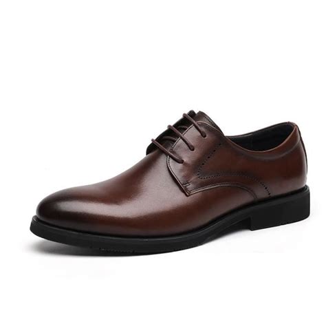 Derby Homme Cuir Brogue Mariage Oxford Lacets Business Vernis Marron Cdiscount Chaussures