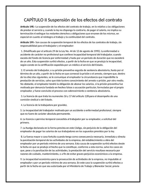 Cap Tulo Ii Suspensi N De Los Efectos Del Contrato Cap Tulo Ii