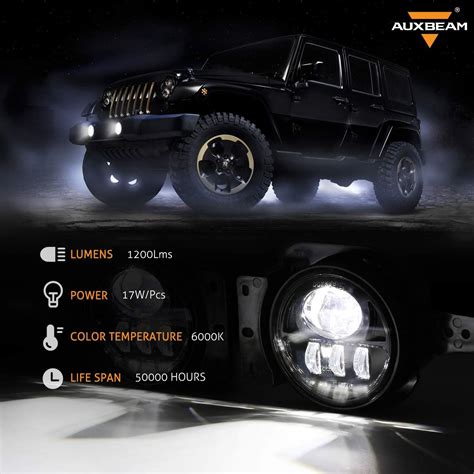 Buy Auxbeam 4 Inch LED Fog Lights Replacement For Jeep Wrangler JL JLU