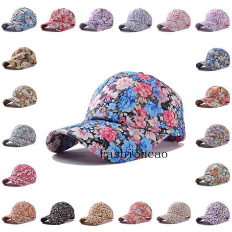 Floral Pattern Flower Flat Cap Baseball Cap Hawaiian Womens Cap