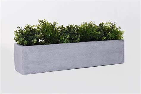 Blumenkasten Fensterbankkasten Fiberglas Flobo Beton Design Grau